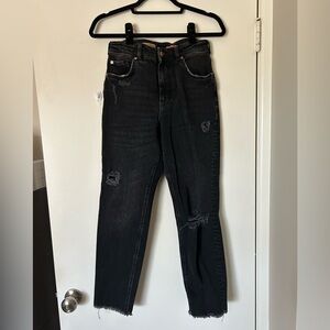 Pilcro High Rise Straight Leg Jeans - Washed Black